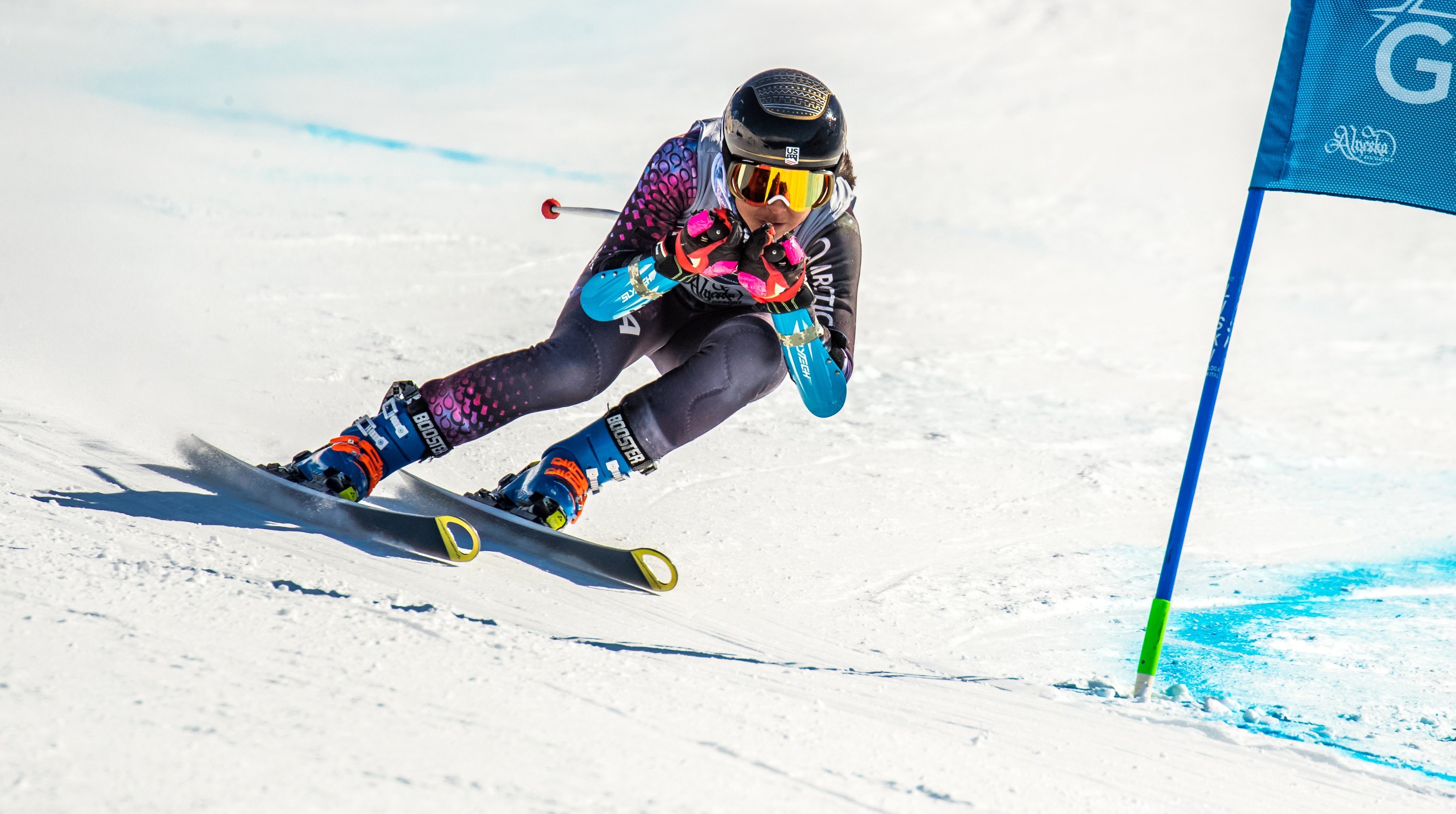 USSA member Jasmine Arrison competes at Western Region Championships in Alyeska, Alaska - Super G